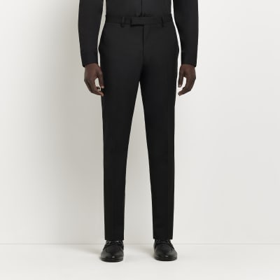 Black slim fit twill suit trouser | River Island