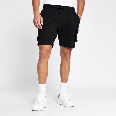 black slim shorts