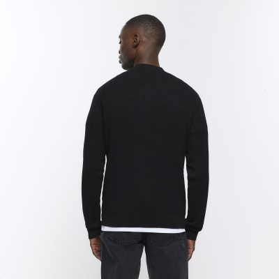 Mens slim fit sales v neck jumper