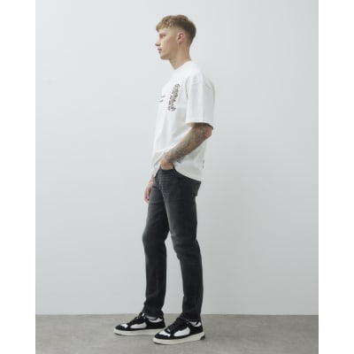 Black Slim Fit Washed Jeans