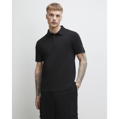 Black Slim Short Sleeve Essential Polo Shirt