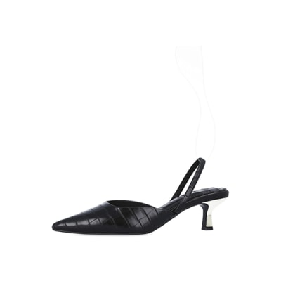 360 degree animation of product Black sling back court shoes frame-2