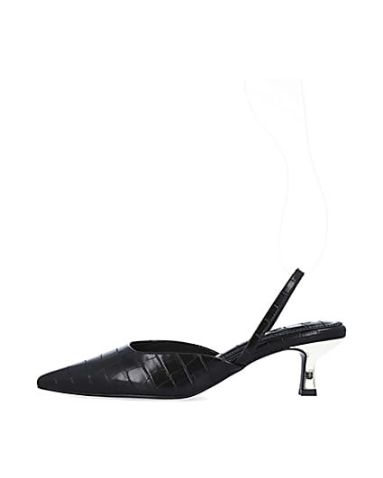 360 degree animation of product Black sling back court shoes frame-3