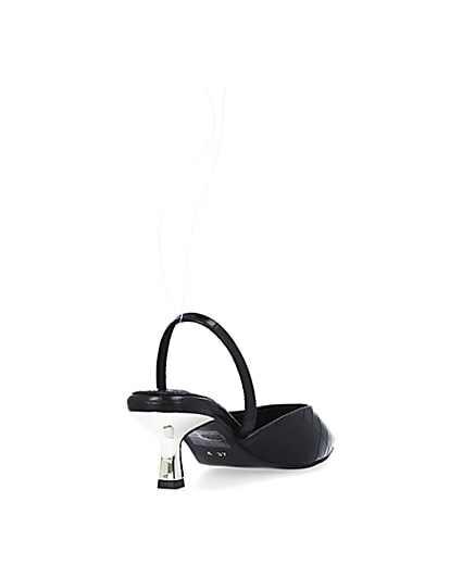 360 degree animation of product Black sling back court shoes frame-11