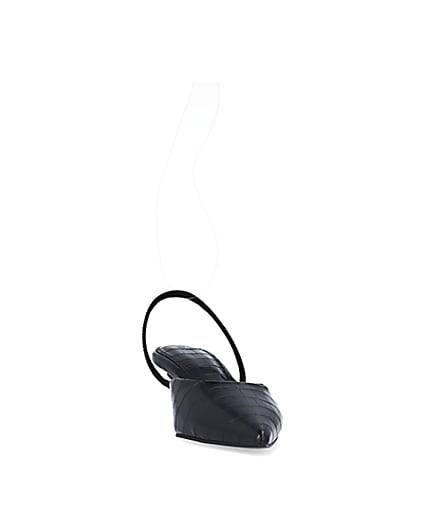 360 degree animation of product Black sling back court shoes frame-20