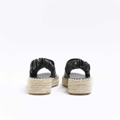 Black sling back espadrilles