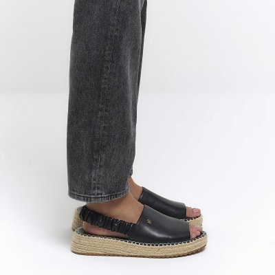 Black sling back espadrilles