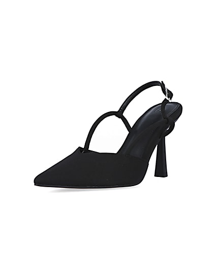 360 degree animation of product Black sling back heeled court shoes frame-0