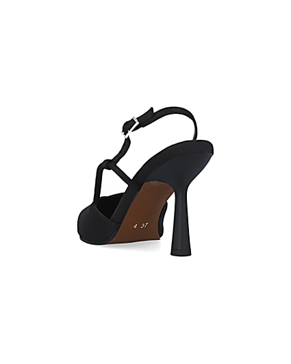 360 degree animation of product Black sling back heeled court shoes frame-7