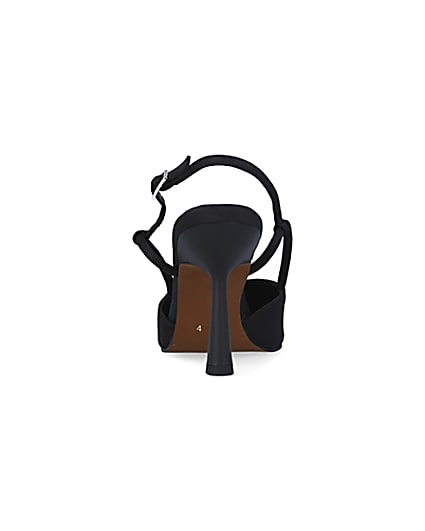 360 degree animation of product Black sling back heeled court shoes frame-9