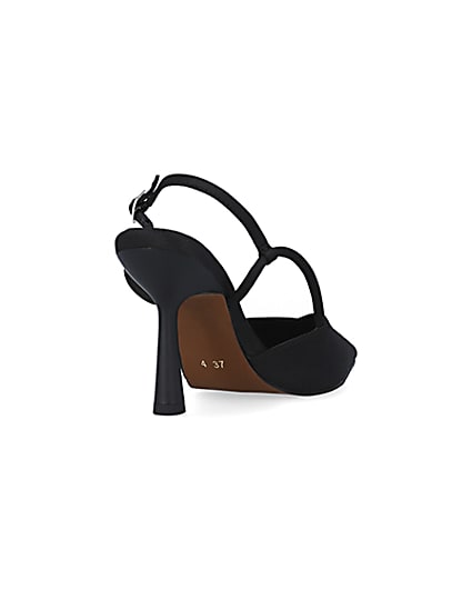 360 degree animation of product Black sling back heeled court shoes frame-11