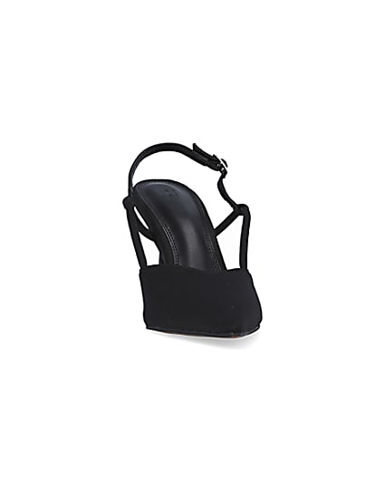 360 degree animation of product Black sling back heeled court shoes frame-20