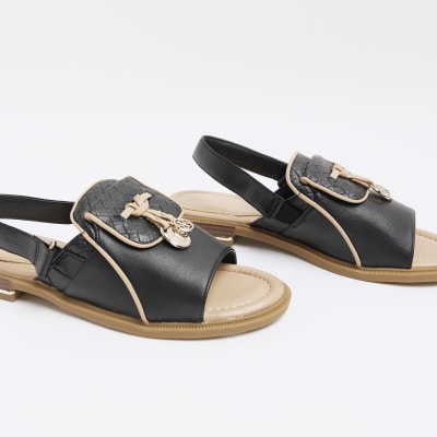 Black sling back sandals