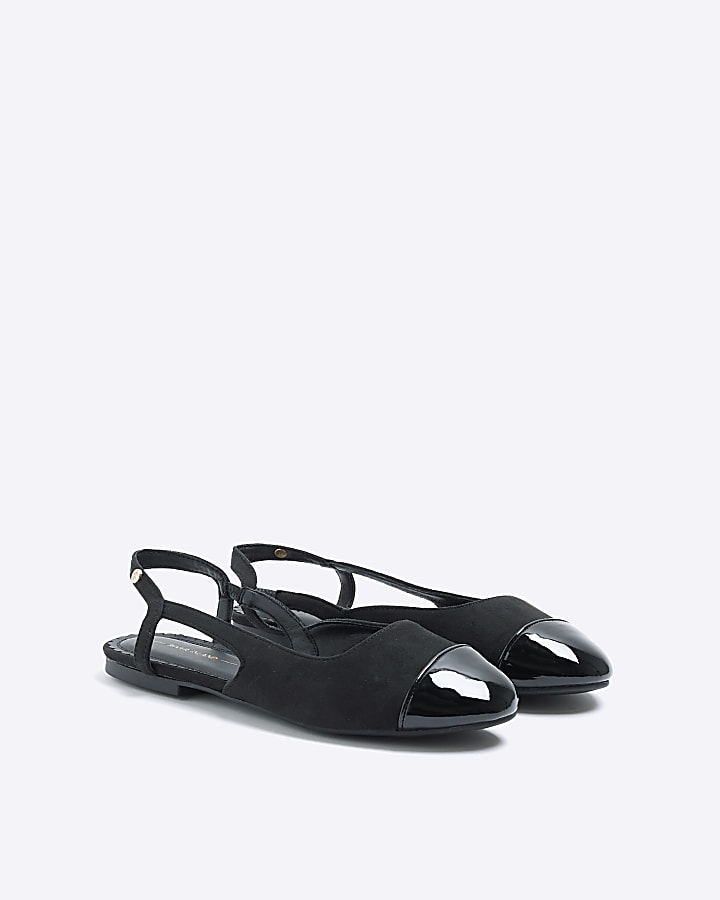 Black slingback ballet shoes