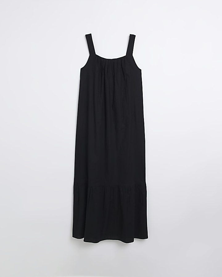 Black slip maxi dress
