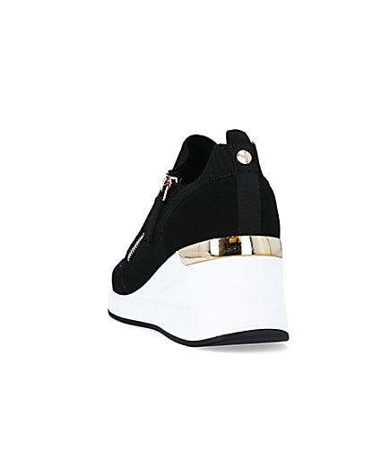 360 degree animation of product black slip on wedge trainers frame-8