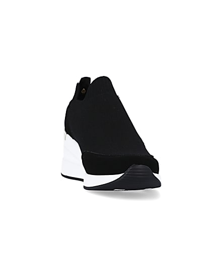 360 degree animation of product black slip on wedge trainers frame-20