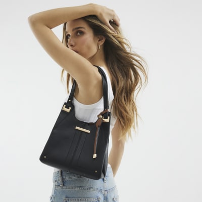 Black slouch small tote bag