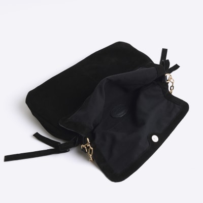 River island black suede bag sale