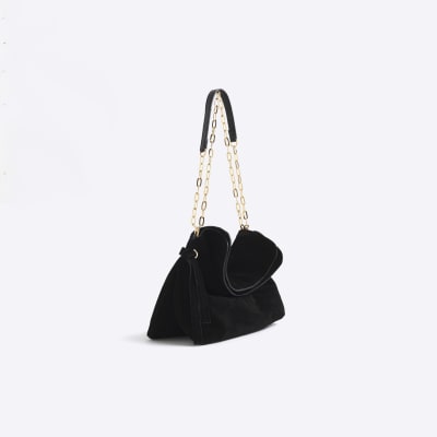 River island black suede bag sale