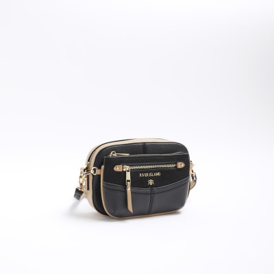 Black small cross body bag River Island