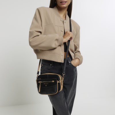 Black small cross body bag River Island