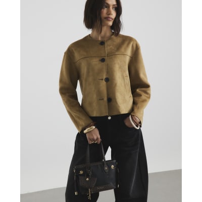 Black Small Side Tie Shopper Bag