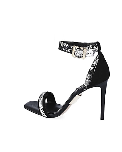360 degree animation of product Black Snake Print Barely There Sandal frame-4