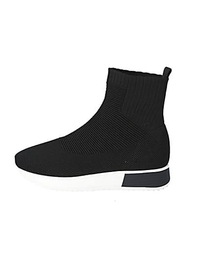 360 degree animation of product Black sock runner trainers frame-3