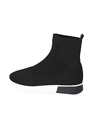 360 degree animation of product Black sock runner trainers frame-4
