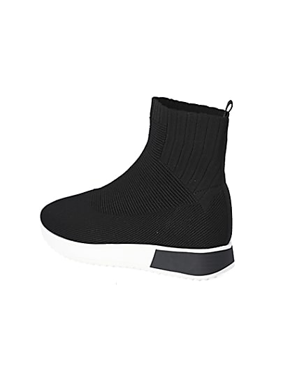 360 degree animation of product Black sock runner trainers frame-5