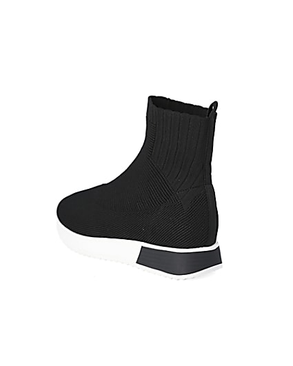 360 degree animation of product Black sock runner trainers frame-6
