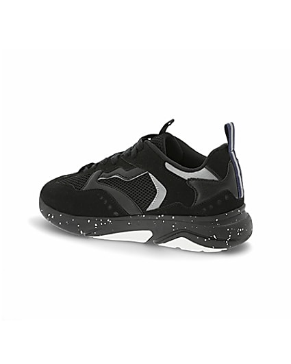360 degree animation of product Black speckled sole runner trainers frame-5