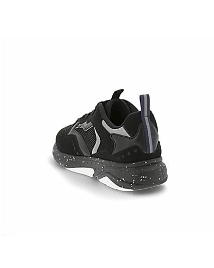 360 degree animation of product Black speckled sole runner trainers frame-7