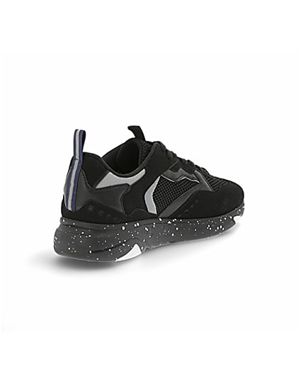 360 degree animation of product Black speckled sole runner trainers frame-12
