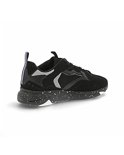 360 degree animation of product Black speckled sole runner trainers frame-13