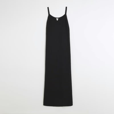 Black Split Hem Bodycon Maxi Dress River Island