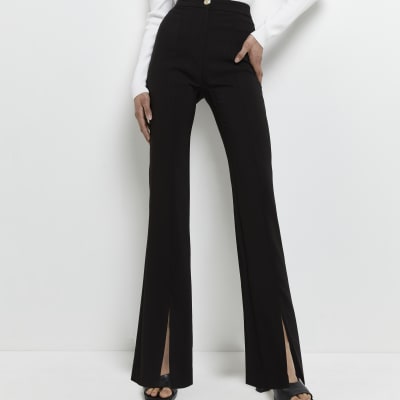 split hem black trousers