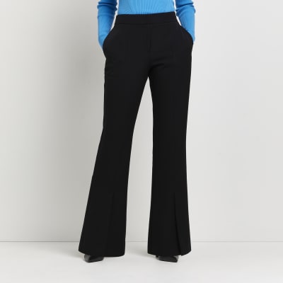 Black split hem flared trousers | River Island