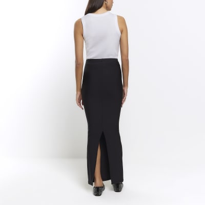 Black split hem maxi skirt | River Island