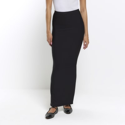 Long black outlet skirt straight