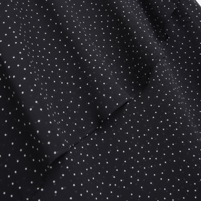Black spot frill maxi skirt