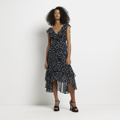 midi black flowy dress