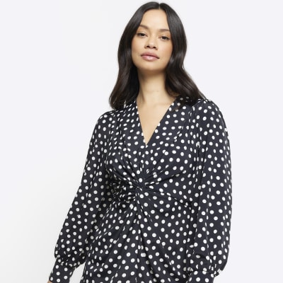 River island store black spot dress