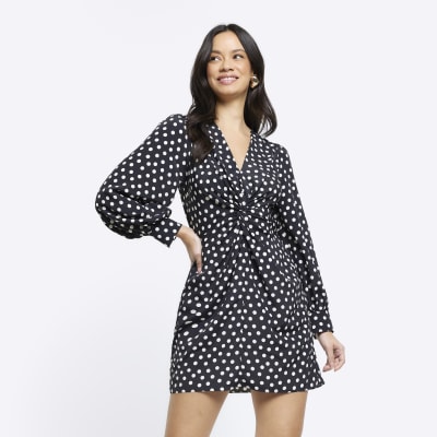 Polka dot dress sales river island