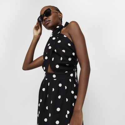 Black and 2024 white spotty dress