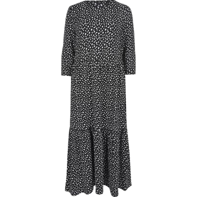 river island black spot dress