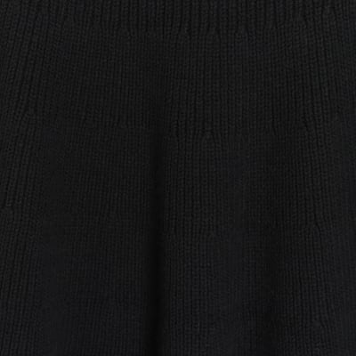 Black square neck jumper mini dress | River Island