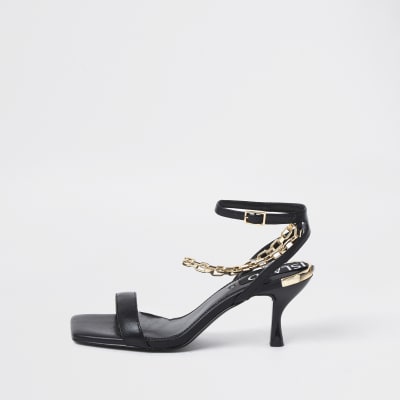 square toe ankle strap heels
