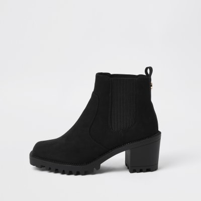 black block heel chelsea boot